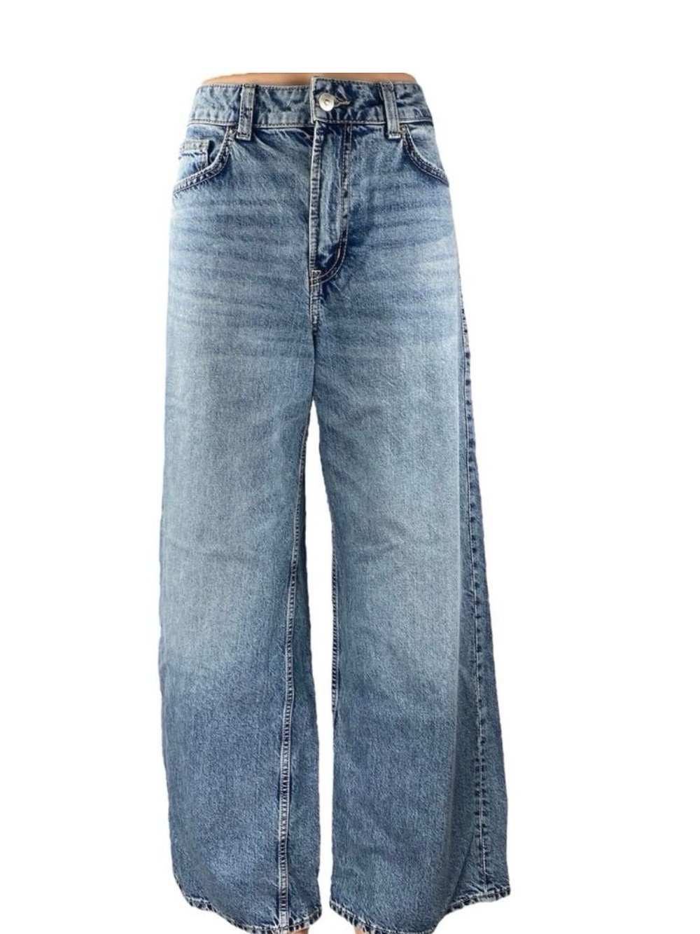 H&M High Waist Extra Wide Leg Jeans Size 8 - Picture 9 of 9